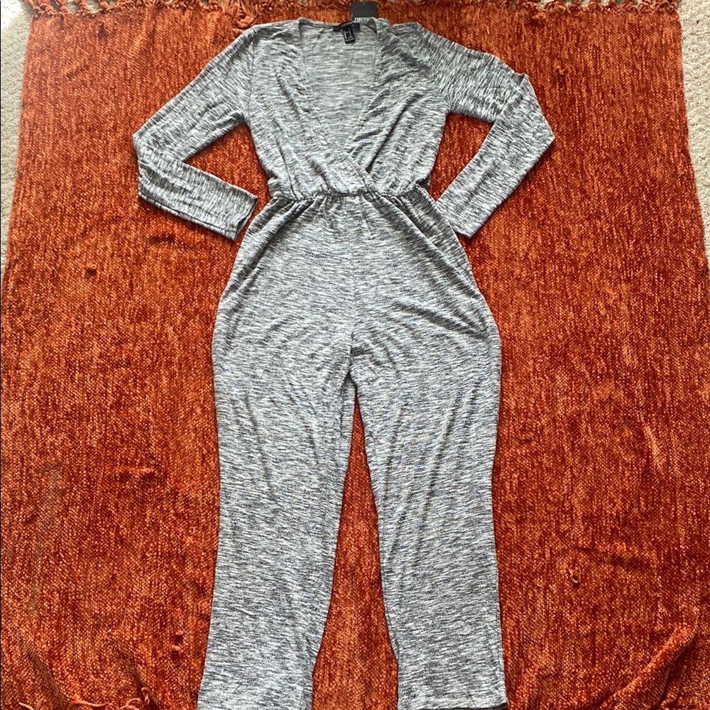 Gray Long Sleeve Jumpsuit
